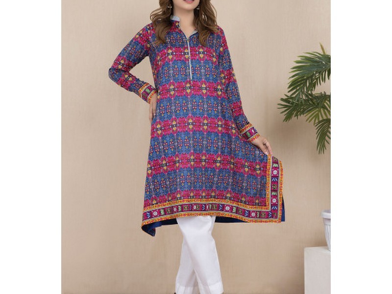 Embroidered EID Lawn Dress 2024 with Printed Chiffon Dupatta