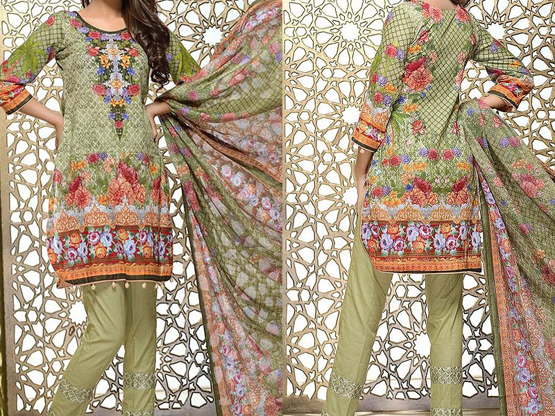 Luxury Heavy Embroidered Lawn Dress 2024 with Embroidered Net Dupatta