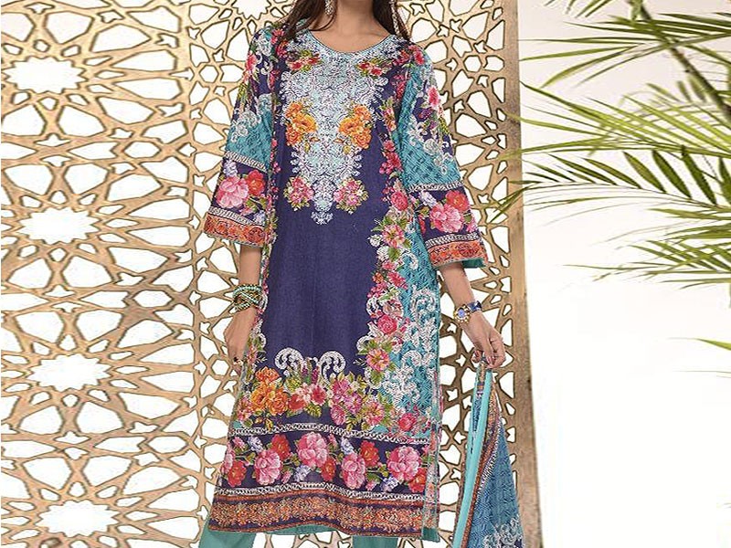 Luxury Heavy Embroidered Lawn Dress 2024 with Embroidered Net Dupatta