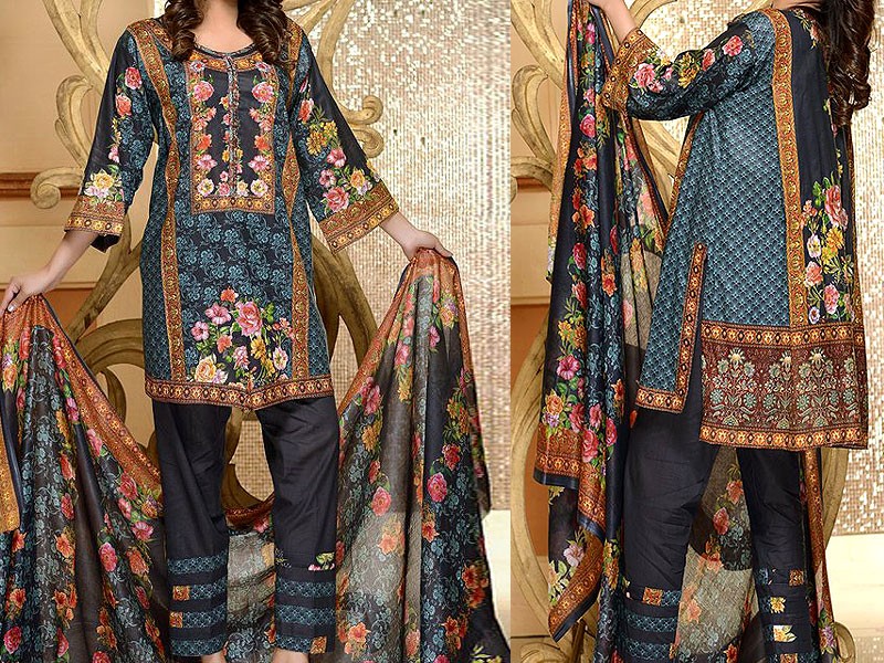 Luxury Heavy Embroidered Lawn Dress 2024 with Embroidered Net Dupatta