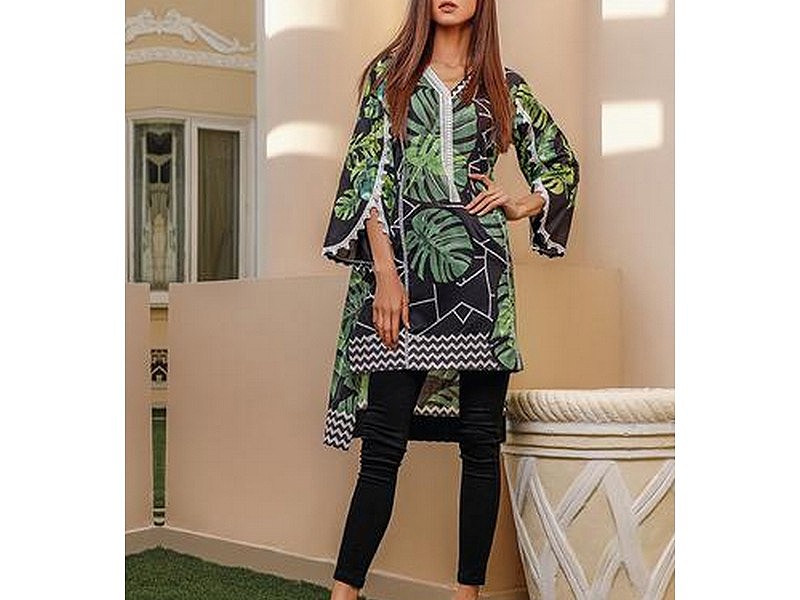 Digital All-Over Chunri Print Lawn Dress with Diamond Dupatta