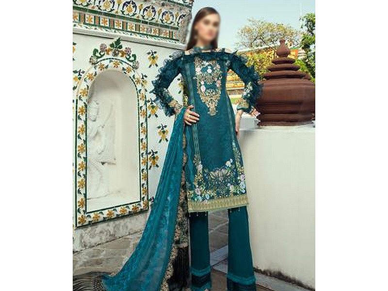 Digital All-Over Chunri Print Lawn Dress with Diamond Dupatta