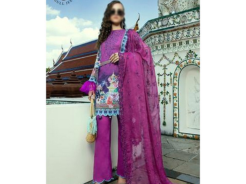 Digital All-Over Chunri Print Lawn Dress with Diamond Dupatta