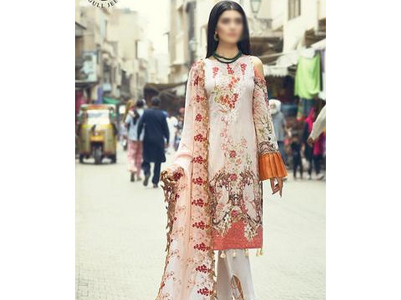 Digital All-Over Chunri Print Lawn Dress with Diamond Dupatta