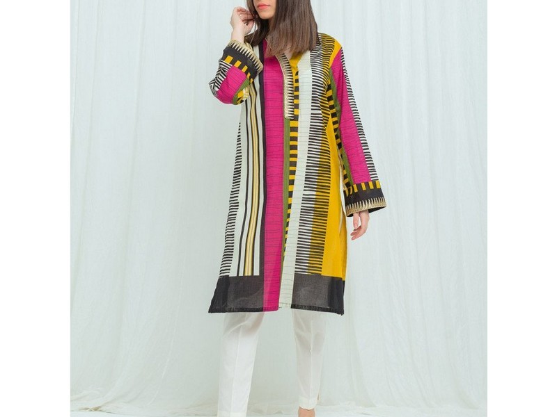 All-Over Print Embroidered Lawn Dress 2024 with Chiffon Dupatta