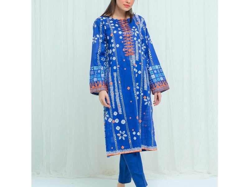 All-Over Print Embroidered Lawn Dress 2024 with Chiffon Dupatta