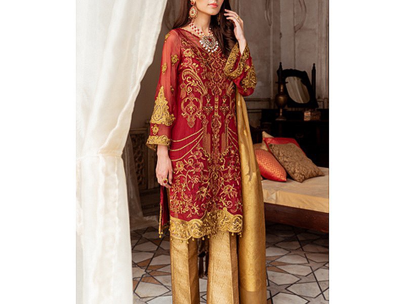 Banarsi Style Masoori Dress with Organza Jacquard Dupatta