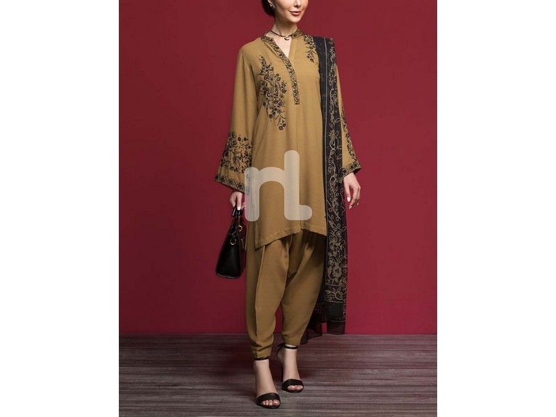 Digital Print 2-Piece Zari Linen Dress 2024