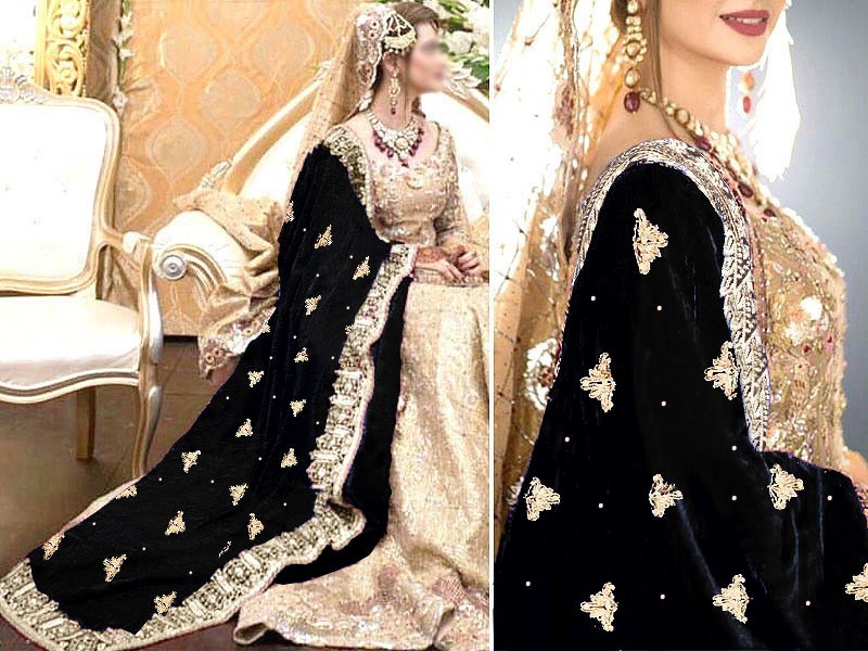 Bridal dresses hotsell with velvet shawl