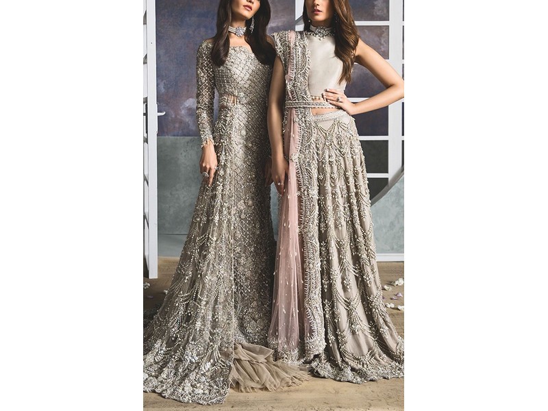 Heavy Embroidered Net Bridal Maxi Dress