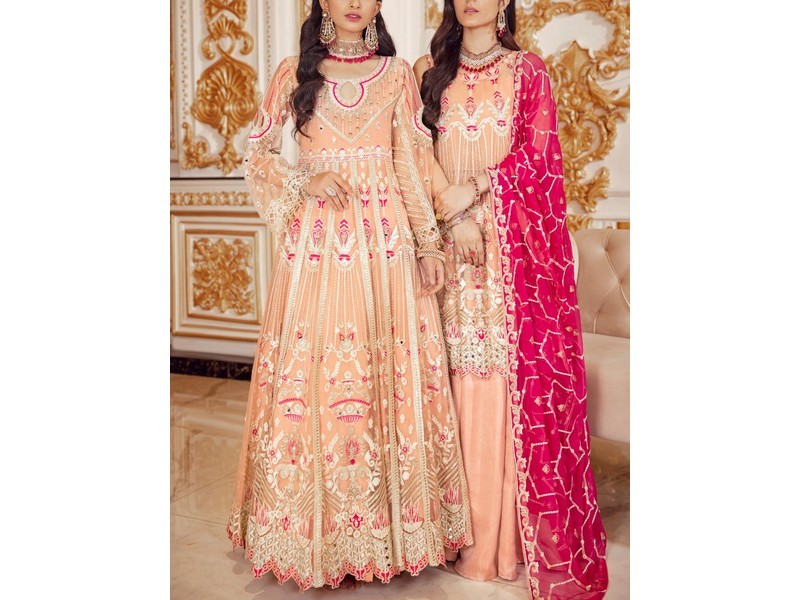 Heavy Embroidered with Handwork Organza Wedding Dress 2023