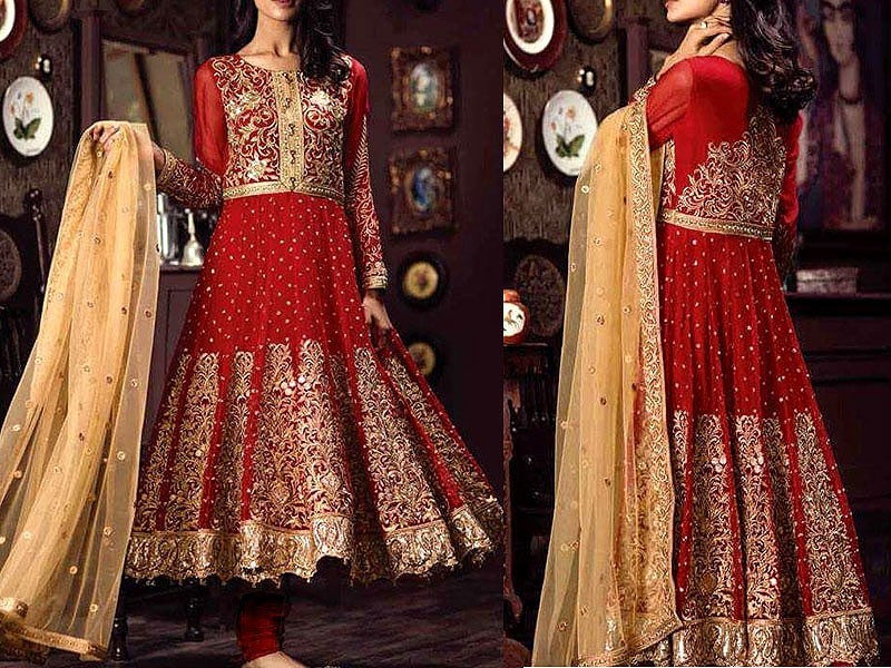 2-Piece Embroidered Fancy Net Party Wear Dress 2024