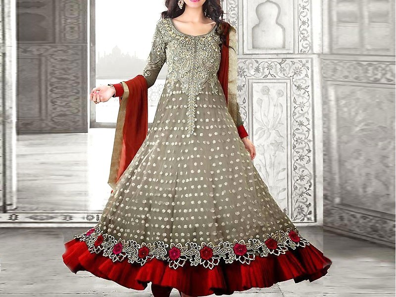 2-Piece Embroidered Fancy Net Party Wear Dress 2024