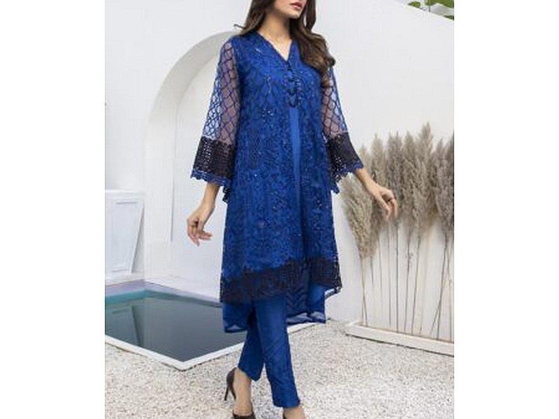 Heavy Embroidered Organza Party Wear Dress 2024