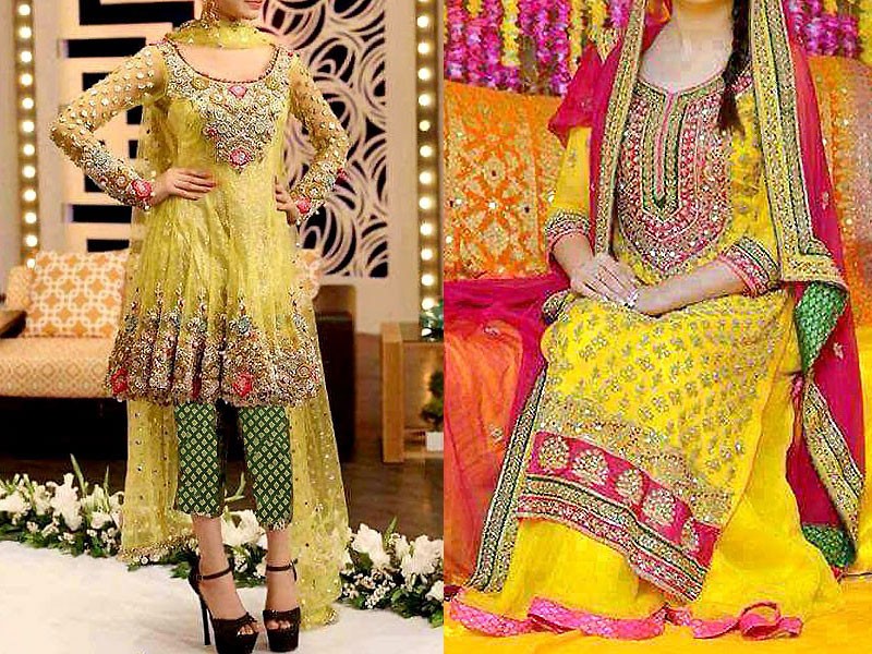 Heavy Embroidered Chiffon Bridal Dress with Embroidered Silk Trouser