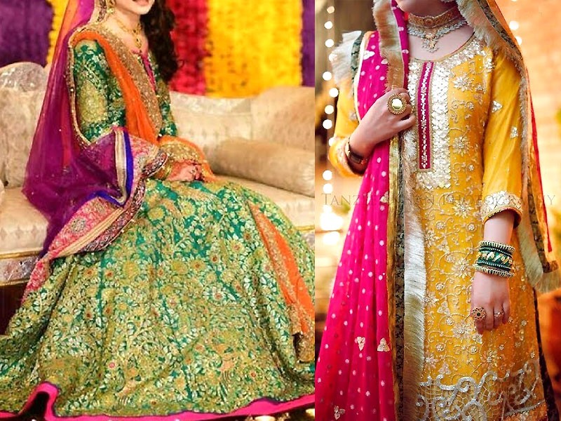 Heavy Embroidered Chiffon Bridal Dress with Embroidered Silk Trouser