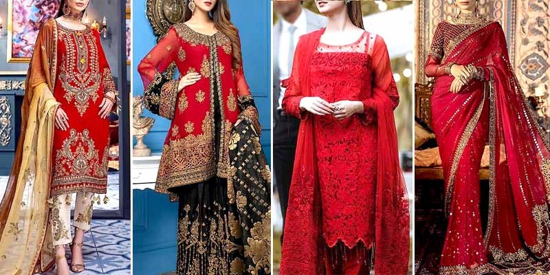 Red Party Wear & Wedding Dresses 2024 in Pakistan