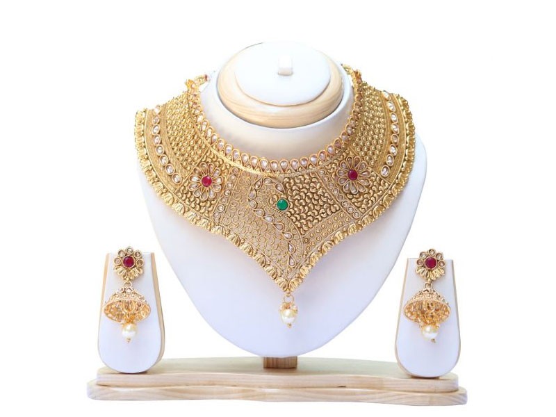 Elegant Party Wear Necklace Set with Earrings & Tikka