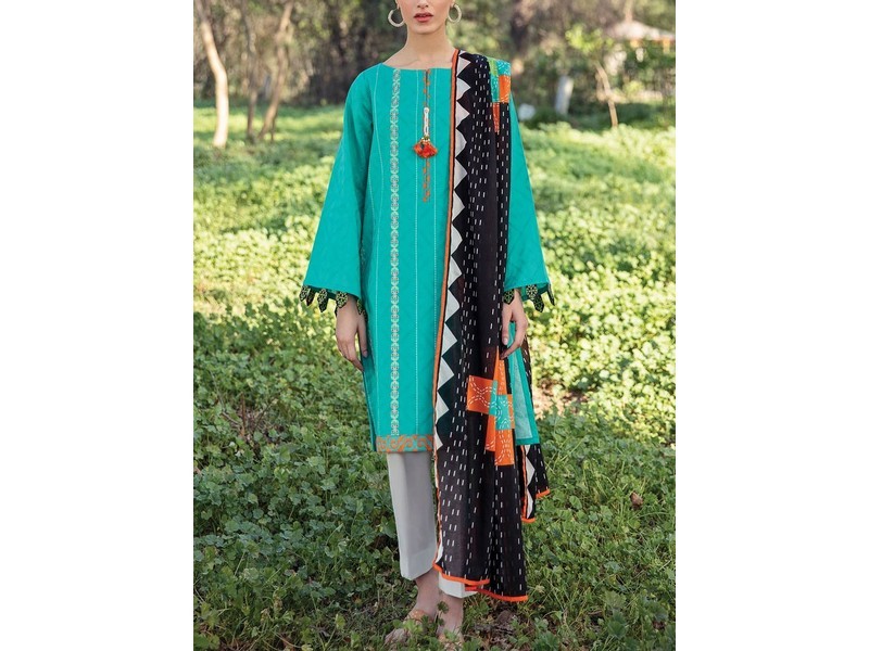 Digital All-Over Chunri Print Lawn Dress with Diamond Dupatta