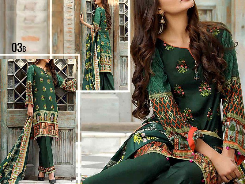 Embroidered EID Lawn Dress 2024 with Printed Chiffon Dupatta