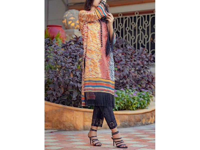 Heavy Embroidered Lawn Dress 2024 with Diamond Organza Dupatta