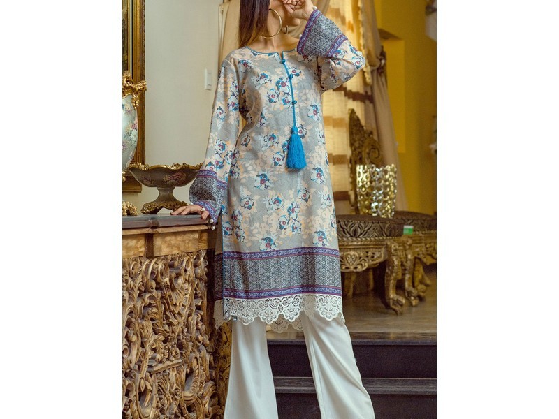 Heavy Embroidered Lawn Dress 2024 with Diamond Organza Dupatta