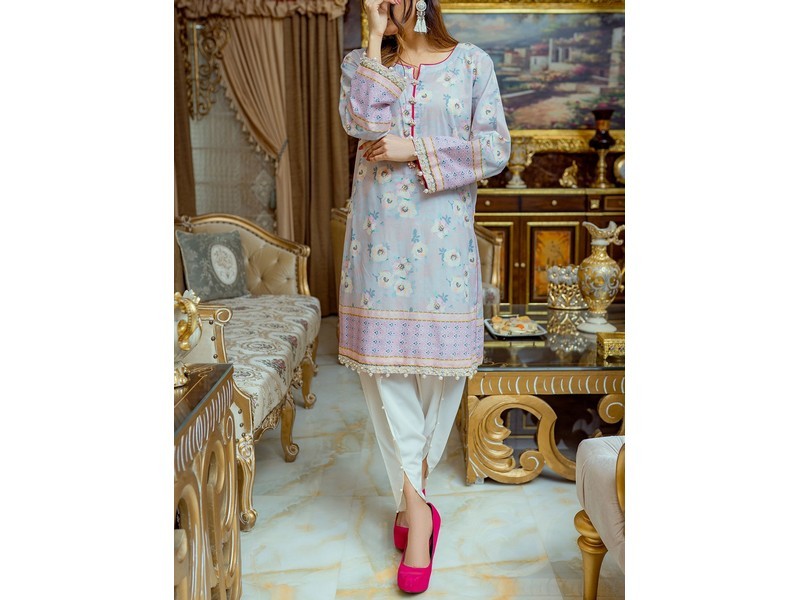 Heavy Embroidered Lawn Dress 2024 with Diamond Organza Dupatta