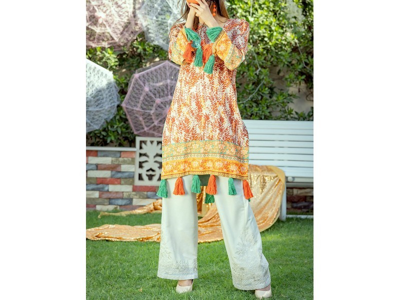 Heavy Embroidered Lawn Dress 2024 with Diamond Organza Dupatta