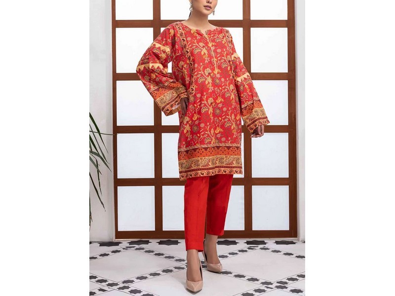 All-Over Print Embroidered Lawn Suit 2024 with Chiffon Dupatta
