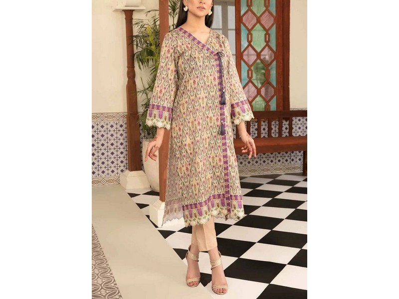 All-Over Print Embroidered Lawn Suit 2024 with Chiffon Dupatta