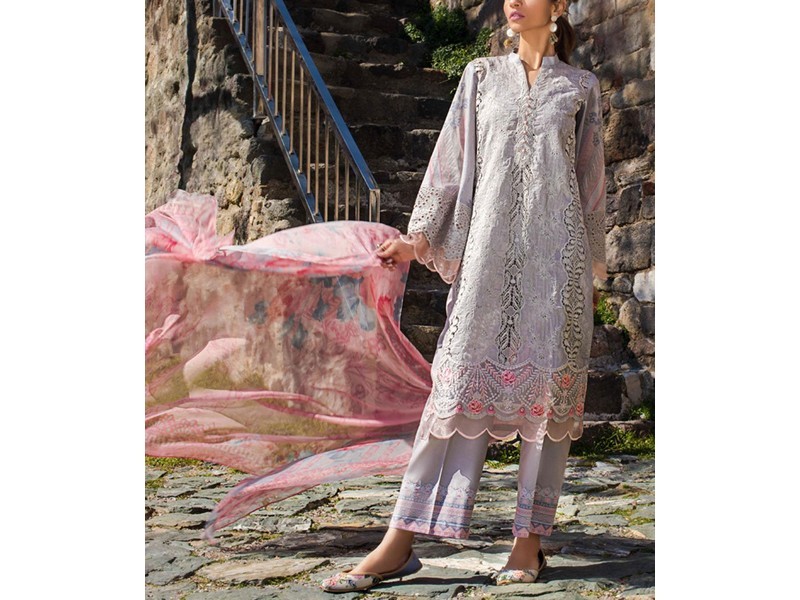 Luxury Embroidered Lawn Dress 2024 with Bamber Chiffon Dupatta