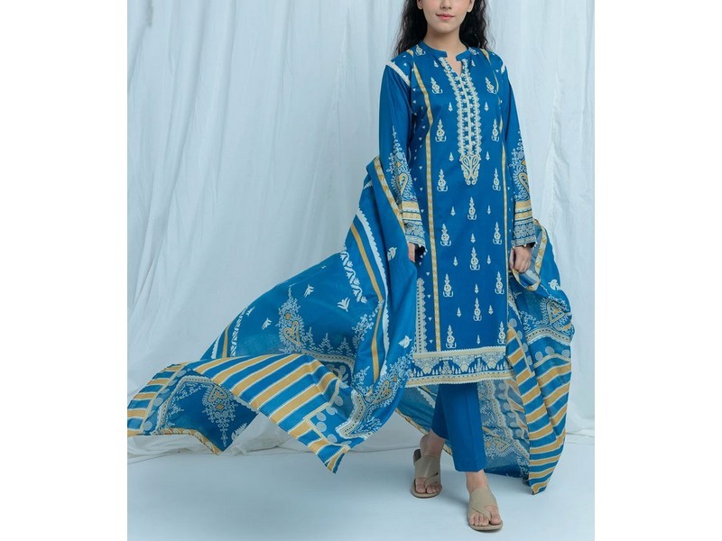 Embroidered EID Lawn Dress with Digital Print Diamond Lawn Dupatta