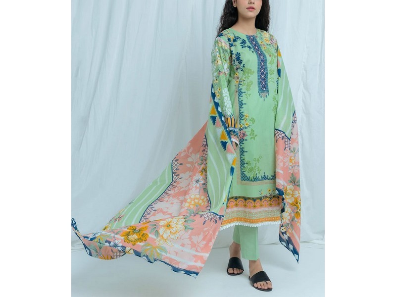 Embroidered EID Lawn Dress with Digital Print Diamond Lawn Dupatta