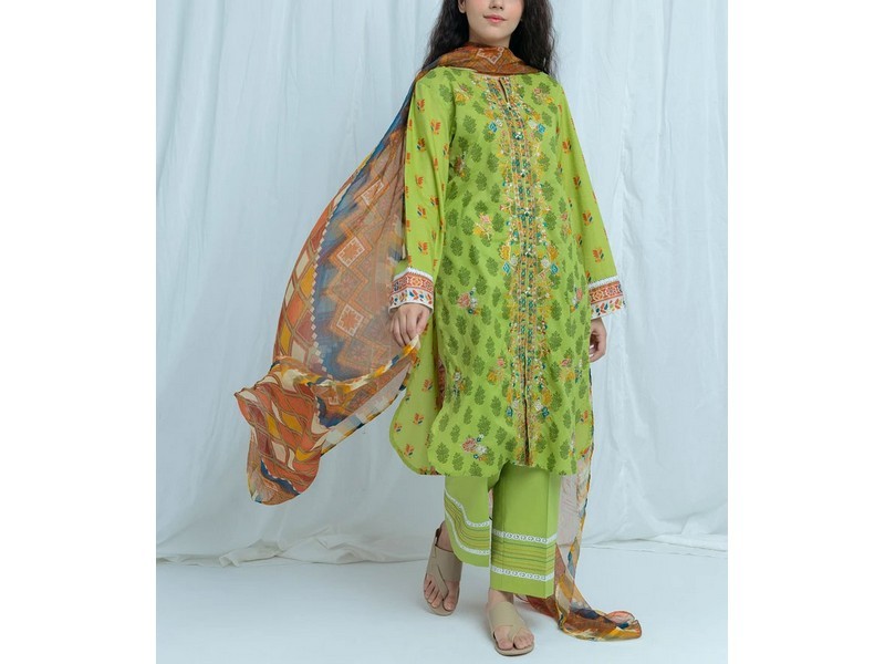 Embroidered EID Lawn Dress with Digital Print Diamond Lawn Dupatta