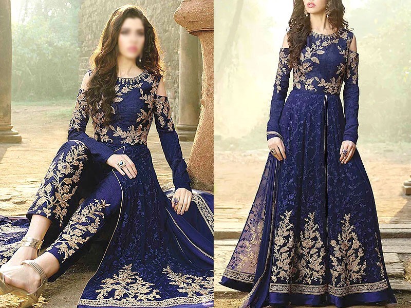 Embroidered Chiffon Wedding Dress 2024 with Embroidered Net Dupatta