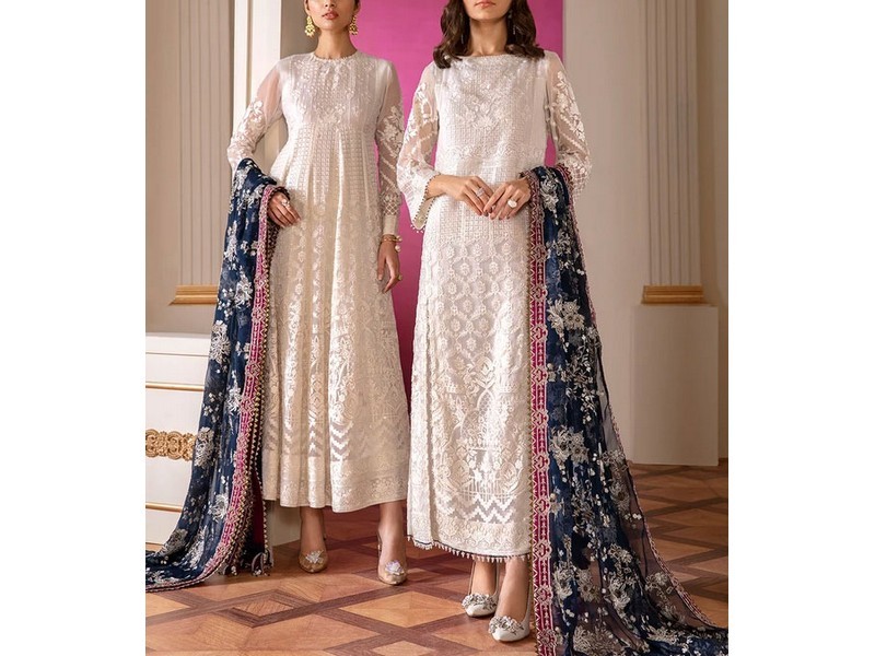 Luxury Handwork Heavy Embroidered Chiffon Wedding Dress 2024