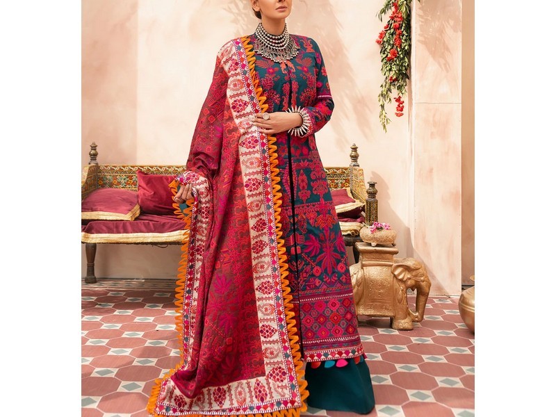 Digital All-Over Chunri Print Lawn Dress with Diamond Dupatta