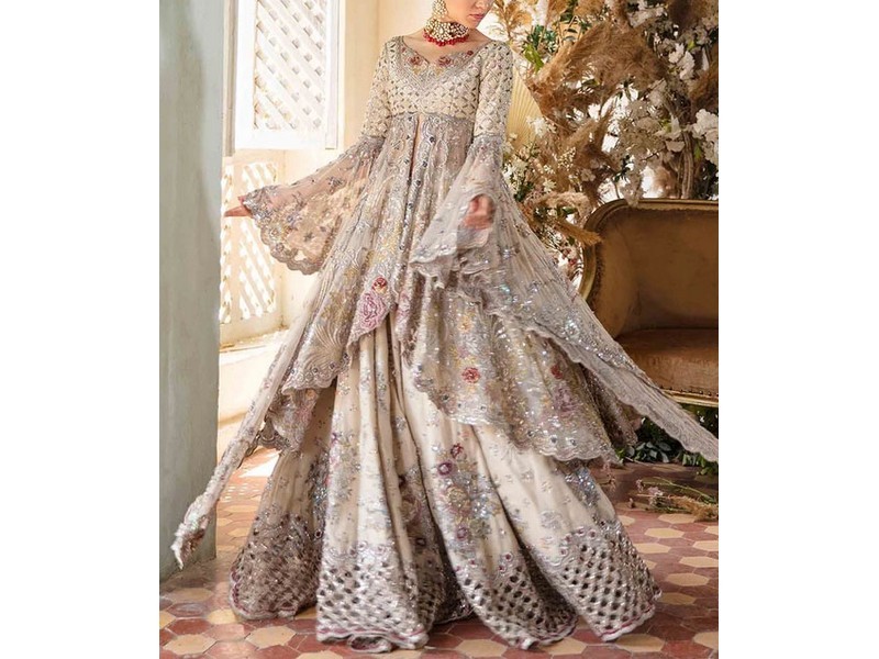 Handwork Heavy Embroidered Net Bridal Maxi Dress