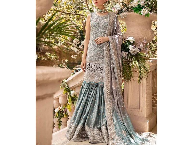 Handwork Heavy Embroidered Net Bridal Maxi Dress