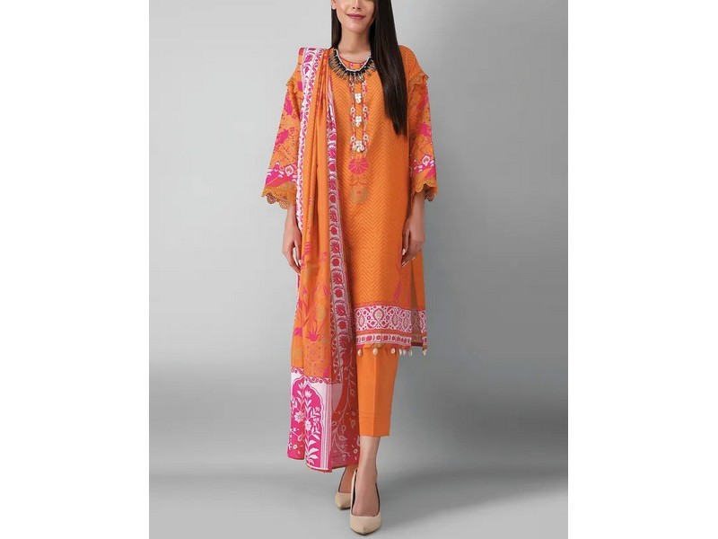 Banarsi Style Raw Silk Dress with Digital Print Organza Dupatta