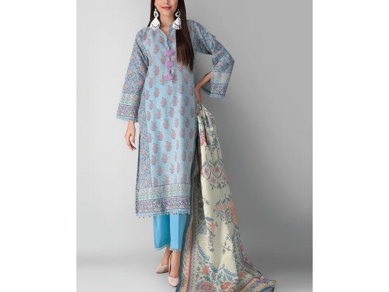 Banarsi Style Raw Silk Dress with Digital Print Organza Dupatta