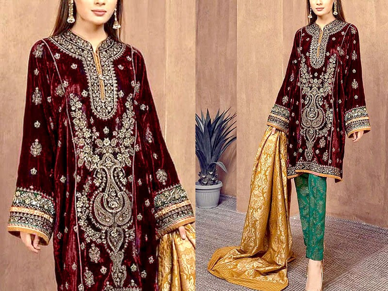 Velvet Party & Wedding Dresses Designs in Pakistan