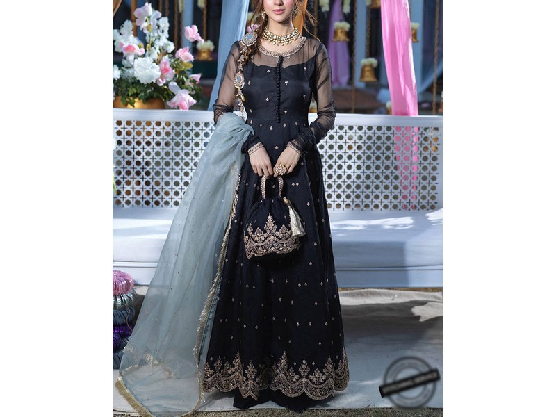 Heavy Embroidered Net Wedding Dress with Silk Trouser