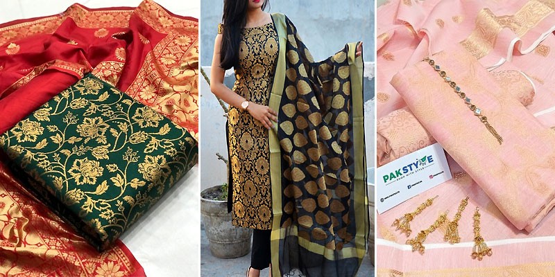 Trending Banarsi Suits Fabric & Designs in Pakistan