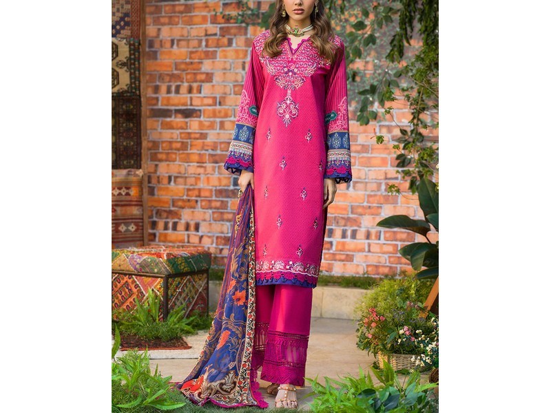Ethnic Sequins Embroidered 2-Piece Black Cotton Lawn Dress