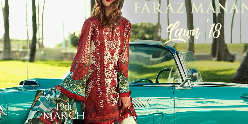 Faraz Manan Embroidered Lawn Collection 2018