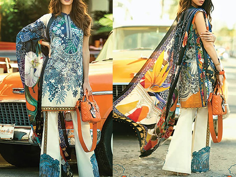 Faraz Manan Embroidered Lawn Collection 2018