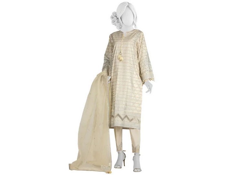 Luxury Schiffli Embroidered Lawn Dress with Embroidered Cotton Net Dupatta