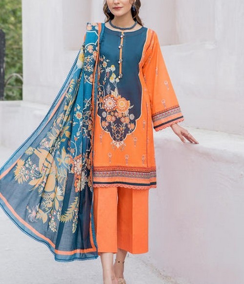 Elegant 2-Piece Embroidered Lawn Dress 2024