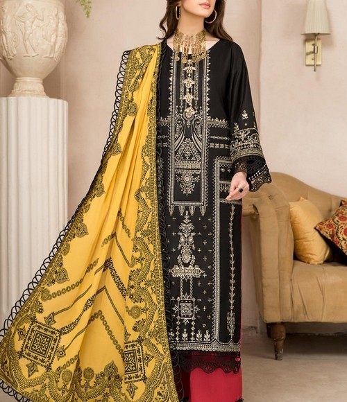 Elegant 2-Piece Embroidered Lawn Dress 2024